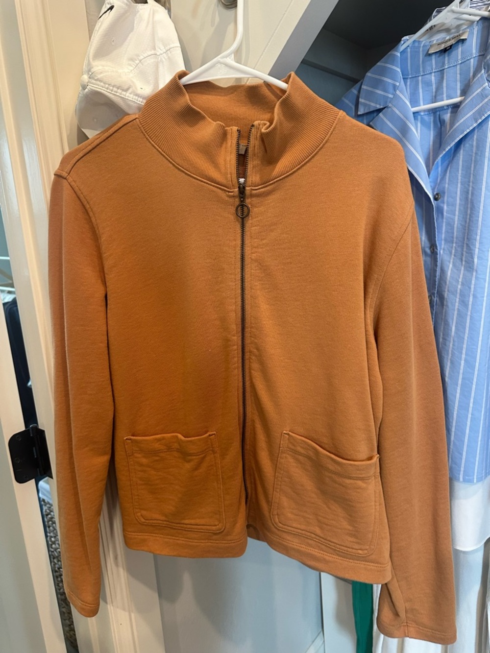 Lilla P Zip Front Jacket in Rust